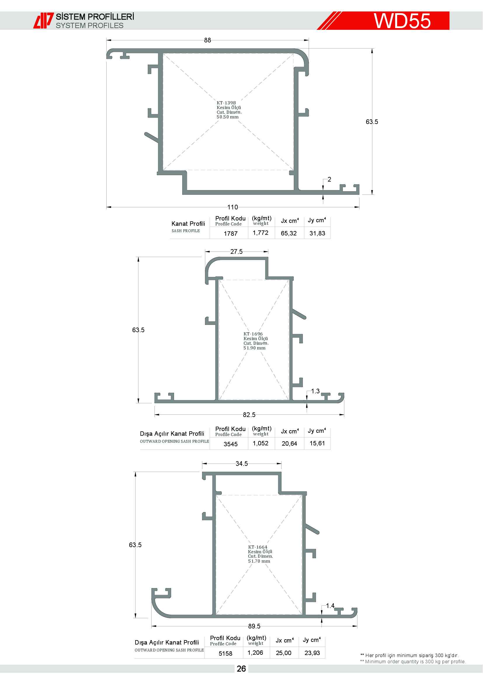 S 55 Yalıtımsız Alüminyum 22